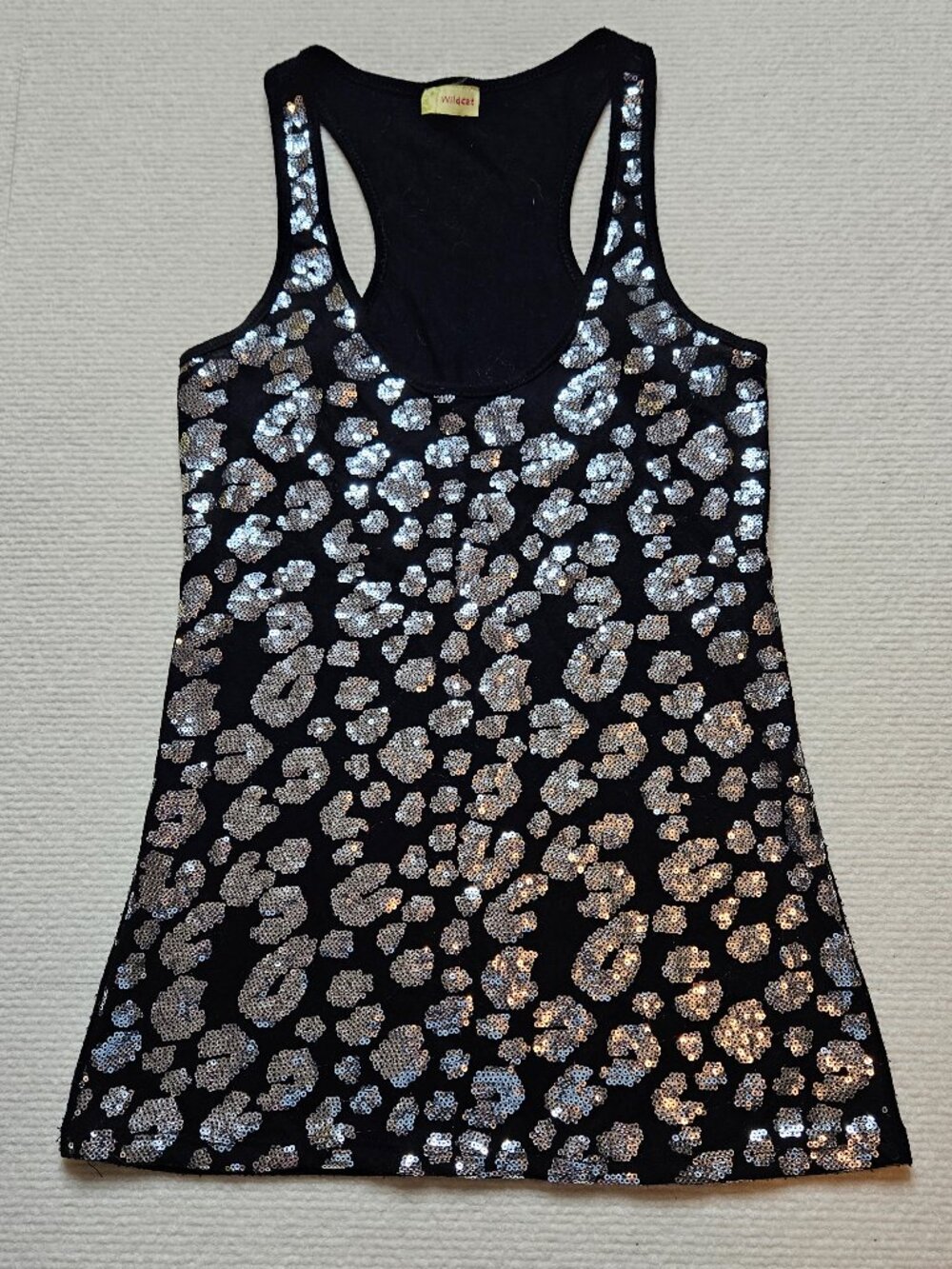 Wildcat sequined leopard print tank top - Size Small